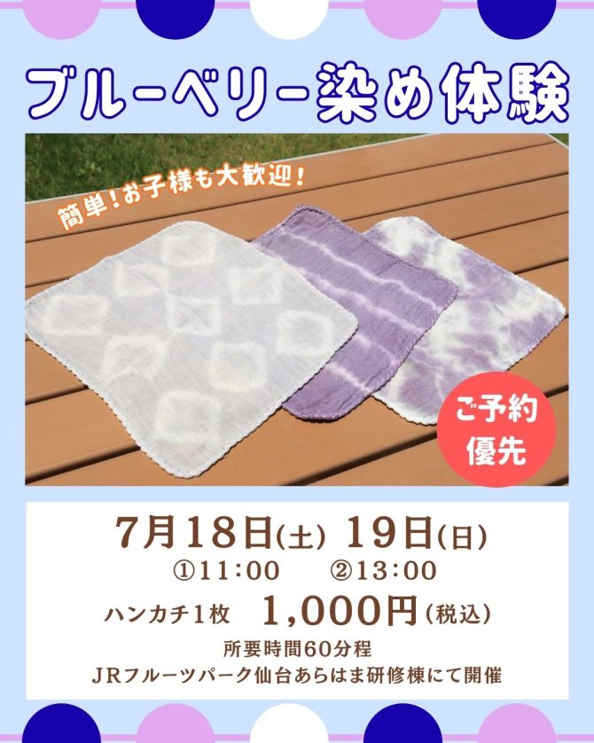 ブルーベリー染め体験